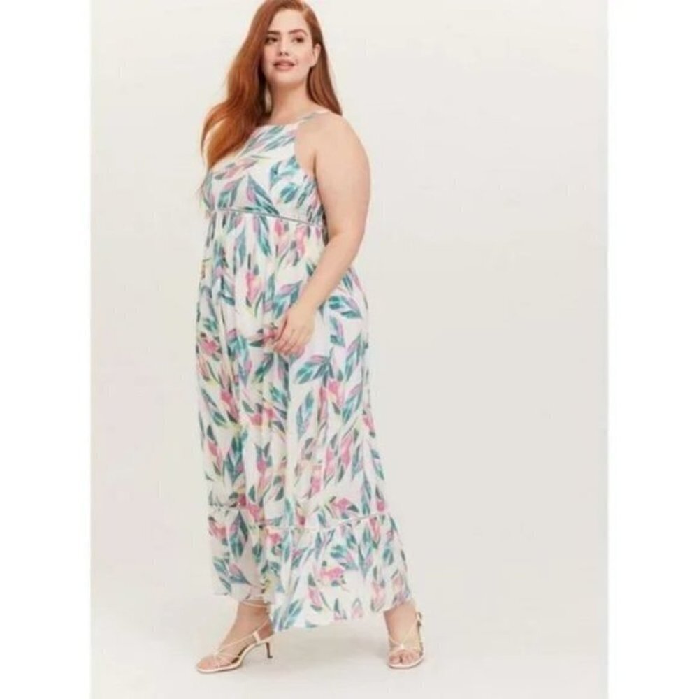 Torrid Maxi‎ Natural Woven Tiered Dress